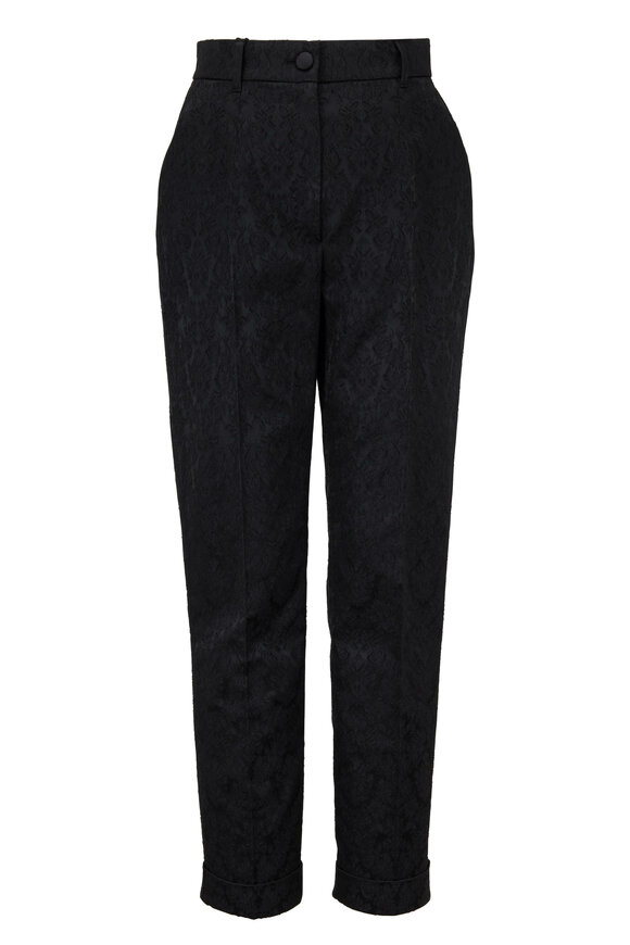 Dolce & Gabbana - Black Jacquard Front Pleat Pant