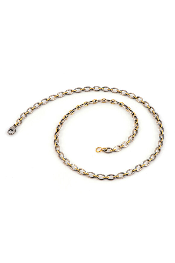 Sylva & Cie Two Tone Link Chain Necklace - view 1