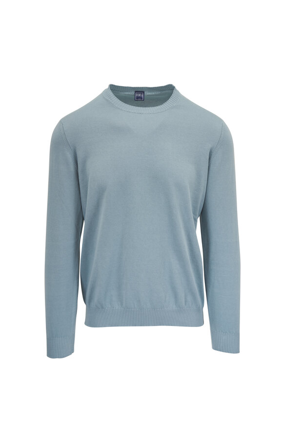 Fedeli Green Cotton Crewneck Sweater
