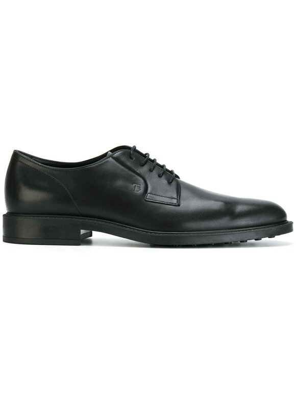 Tod's - Gomma Black Leather Derby Shoe 