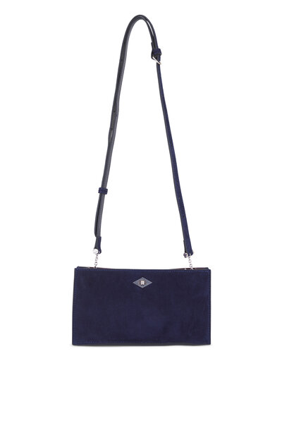 Prada - Navy Blue Tessuto Flat Crossbody Bag | Mitchell Stores