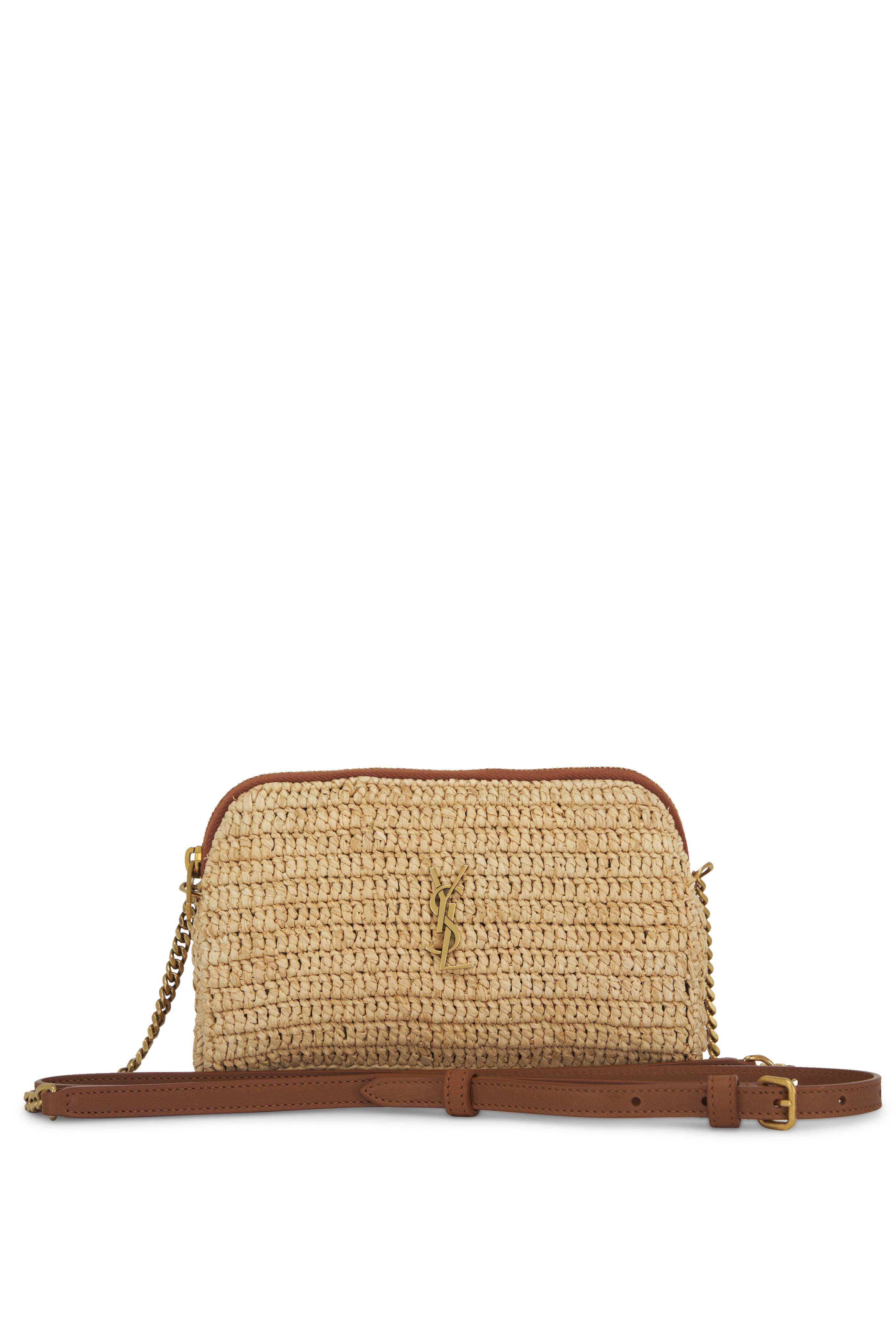 Saint Laurent - Gaby Natural Raffia Mini Crossbody