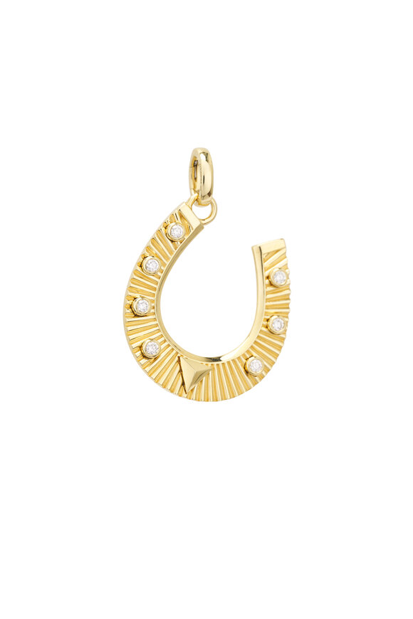 Foundrae 18k Yellow Gold Protection Horseshoe Pendant