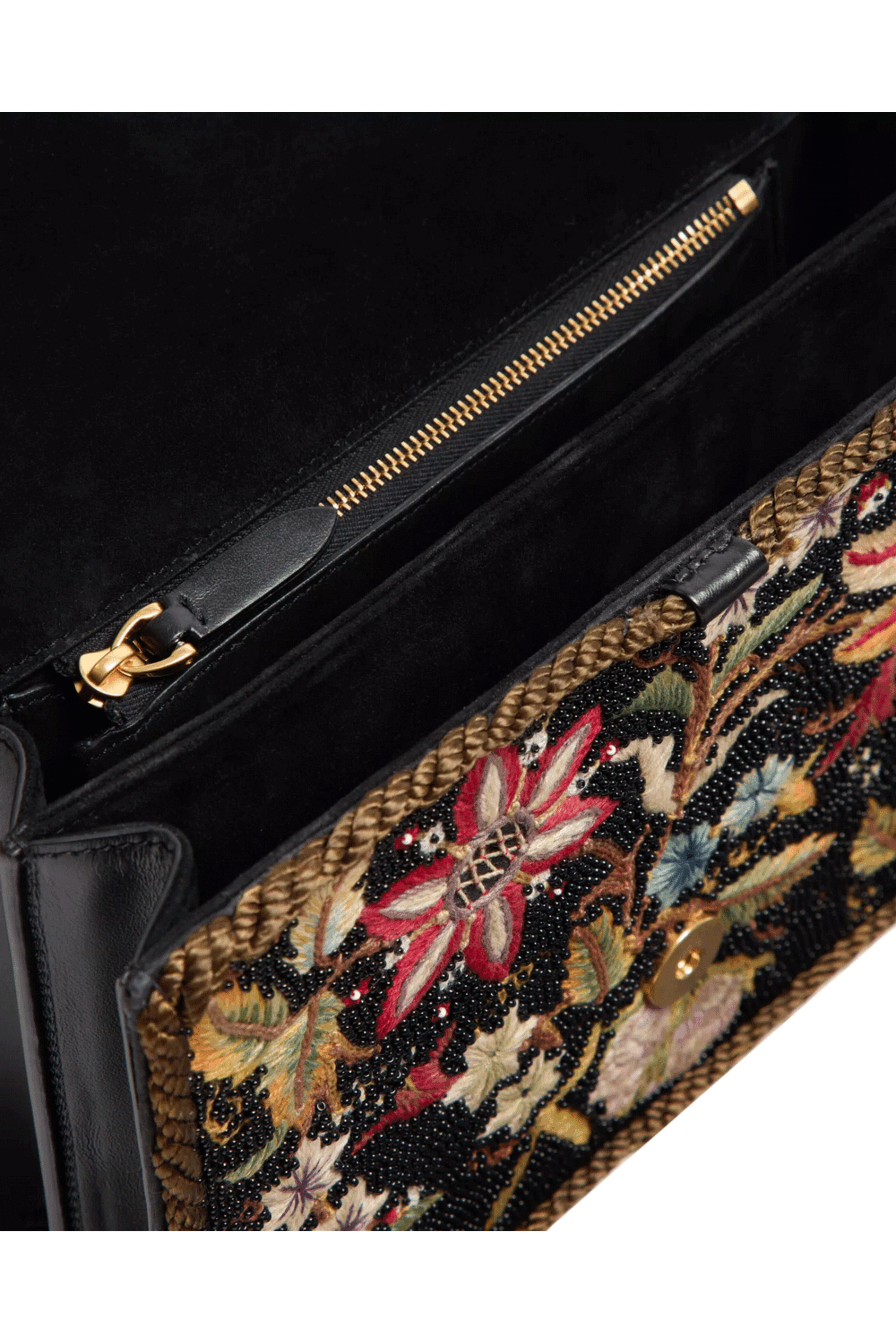 Valentino Garavani - Vain Embroidered Beaded Shoulder Bag in