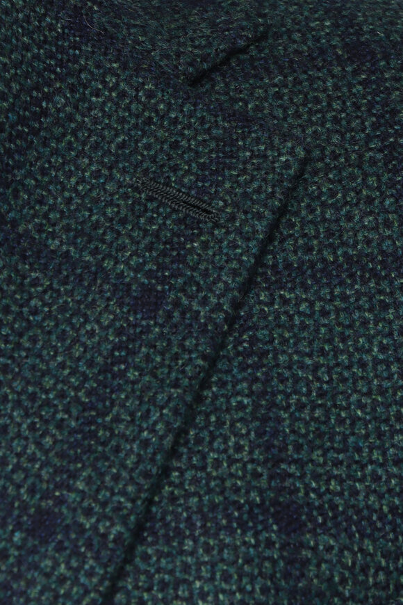 Cesare Attolini Green & Blue Cashmere Windowpane Sportcoat - view 3