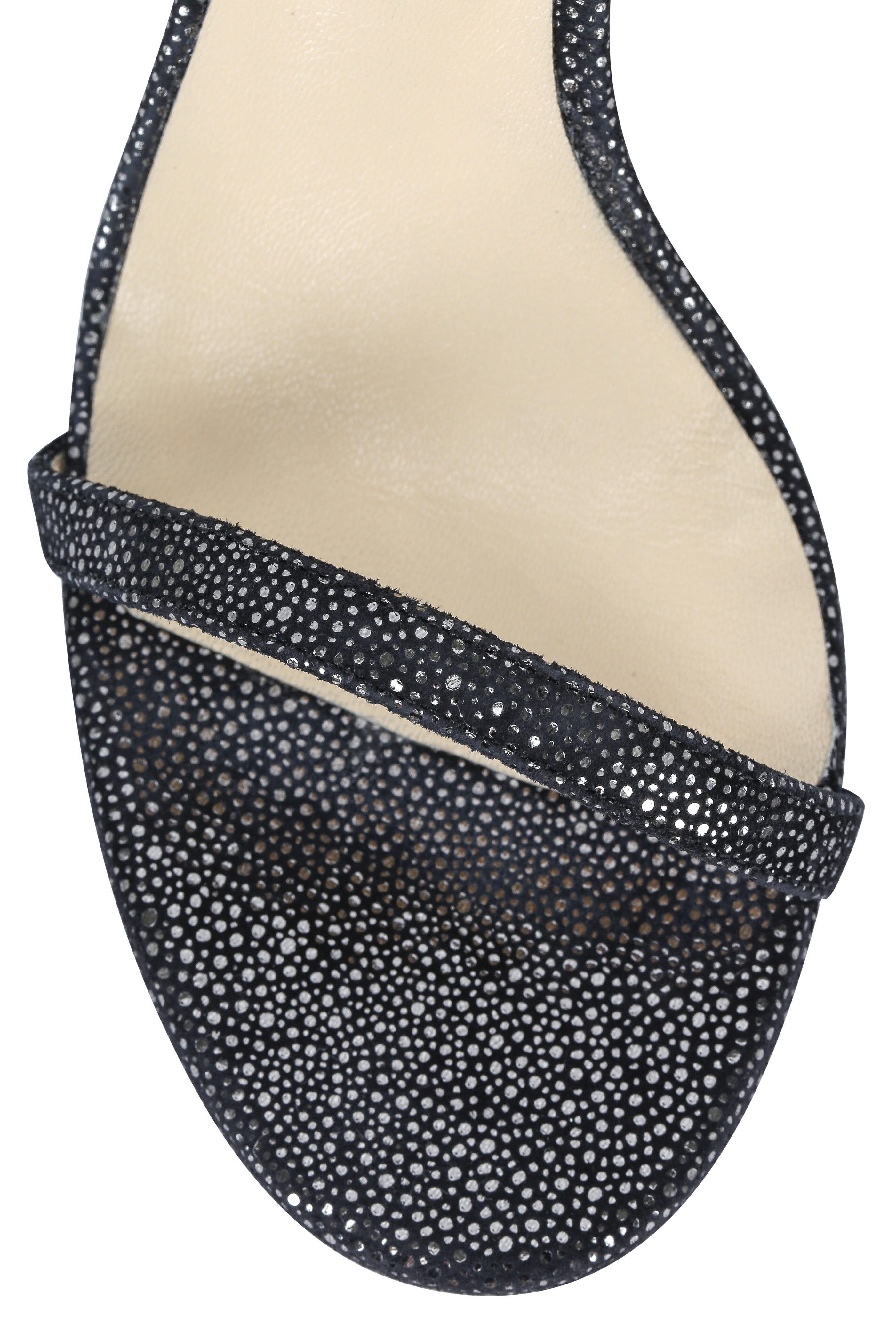 Jimmy Choo - Harper Anthracite Black Spotted Suede Sandal,100mm