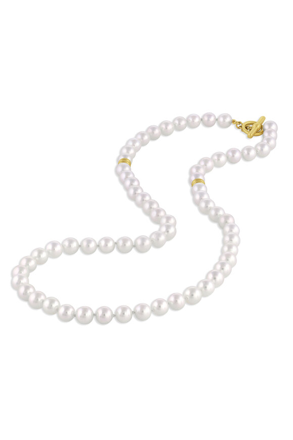 Leigh Maxwell - White Akoya Pearl Strand Necklace 