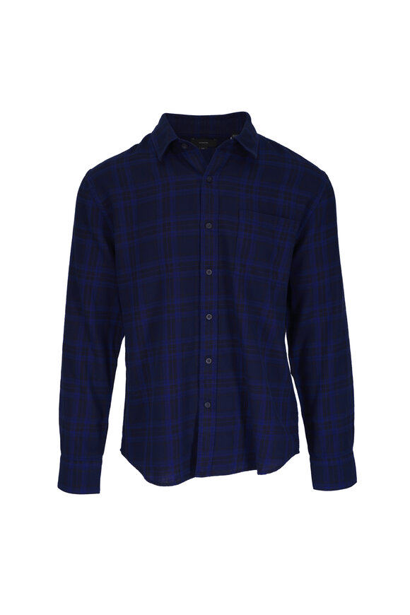 Vince Big Horn Monarch Plaid Cotton Button-Up Shirt