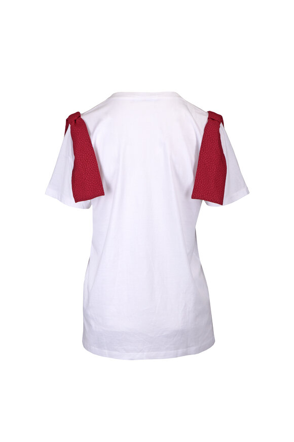 Edeline Lee Epaulette Ivory & Brick Bow T-Shirt - view 2