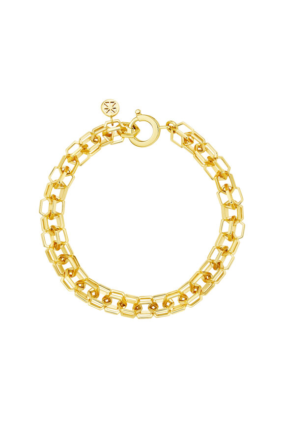 Cadar 18k Yellow Gold Medium B Home Link Bracelet - view 2