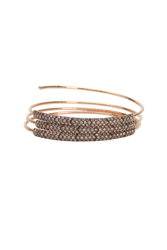 Mattia Cielo - 18K Rose Gold Diamond 3 Coil Bracelet