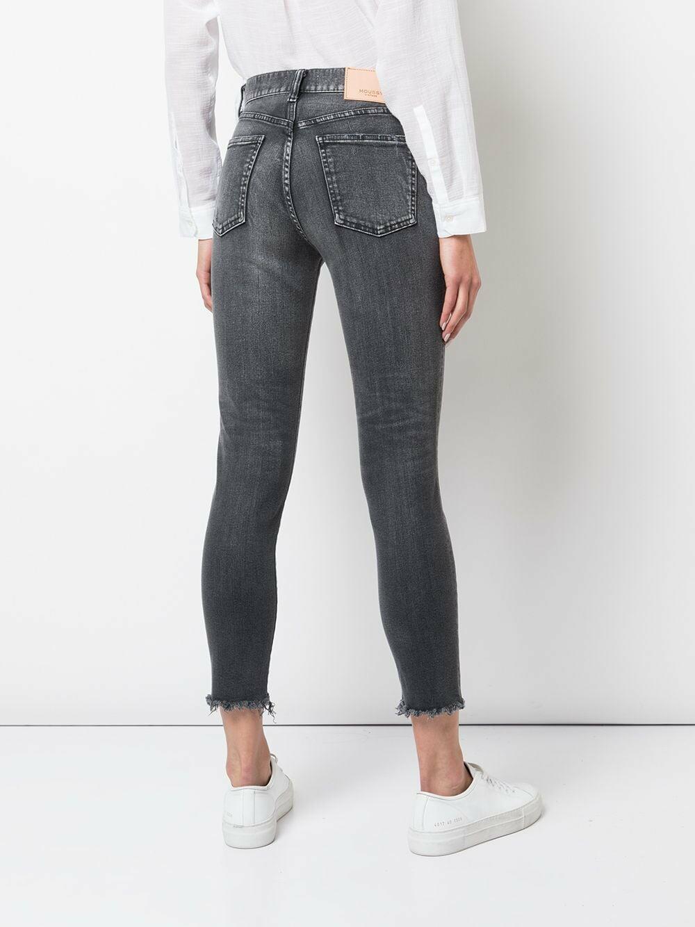 Moussy - Westcliffe Light Black Distressed Hem Skinny Jean