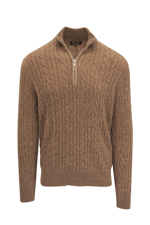 Brunello Cucinelli - Off White Cotton Ribbed Full Zip Sweater