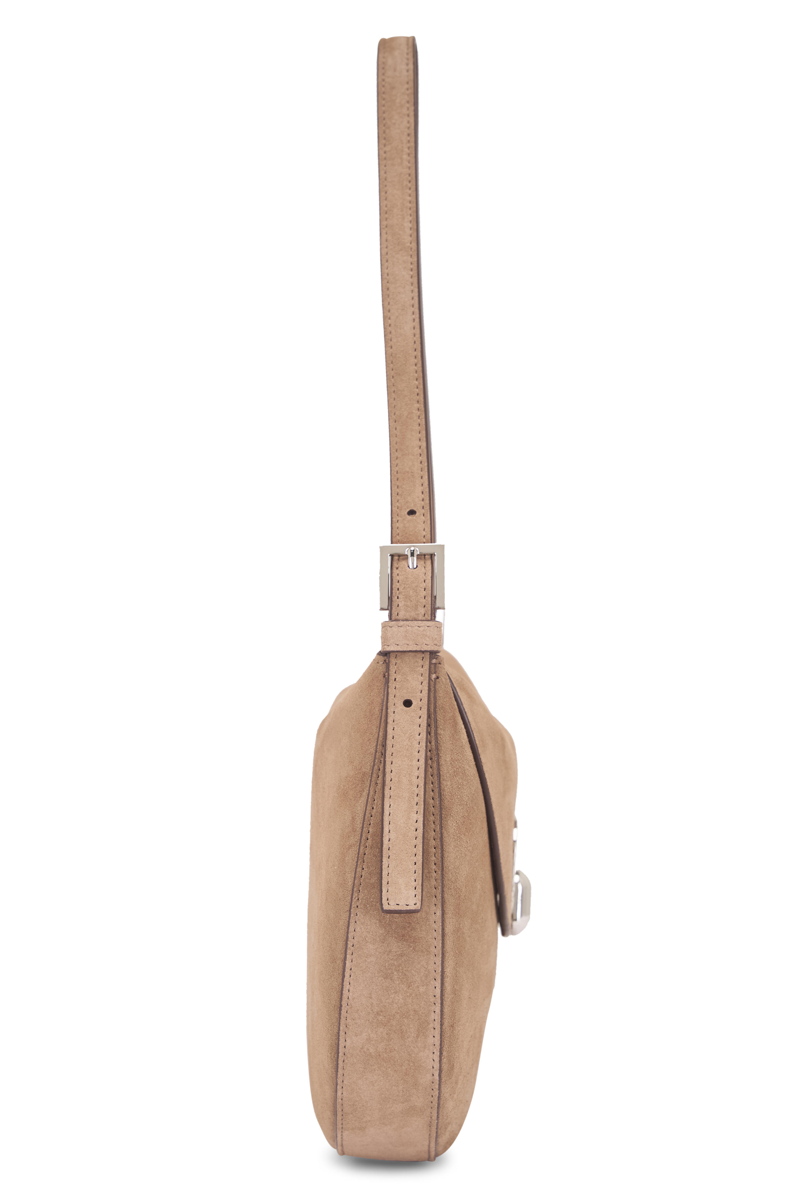 Savette - Small Tondo Taupe Suede Hobo Bag