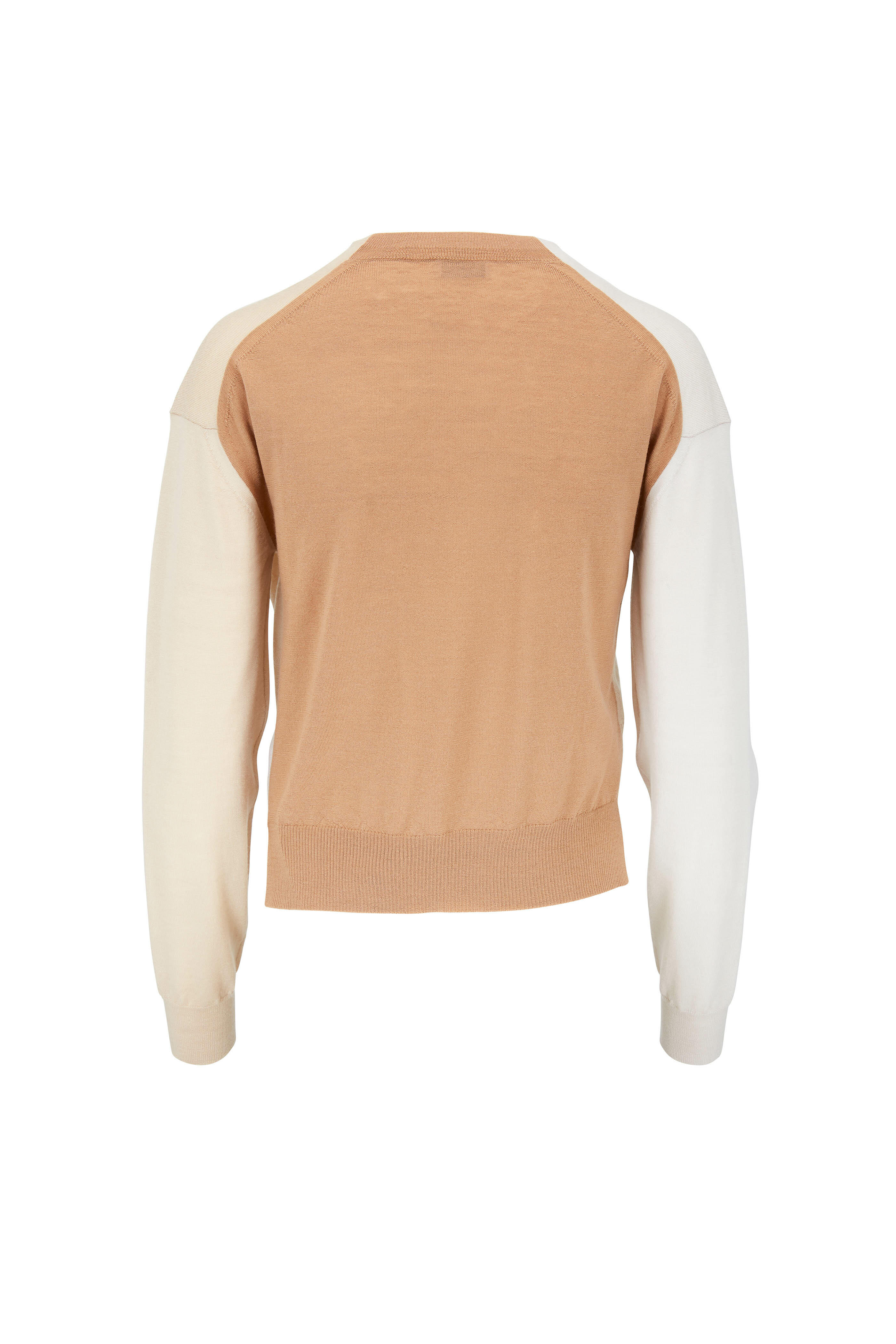 Rosetta Getty - Camel & Tan Wrap Front Wool Sweater