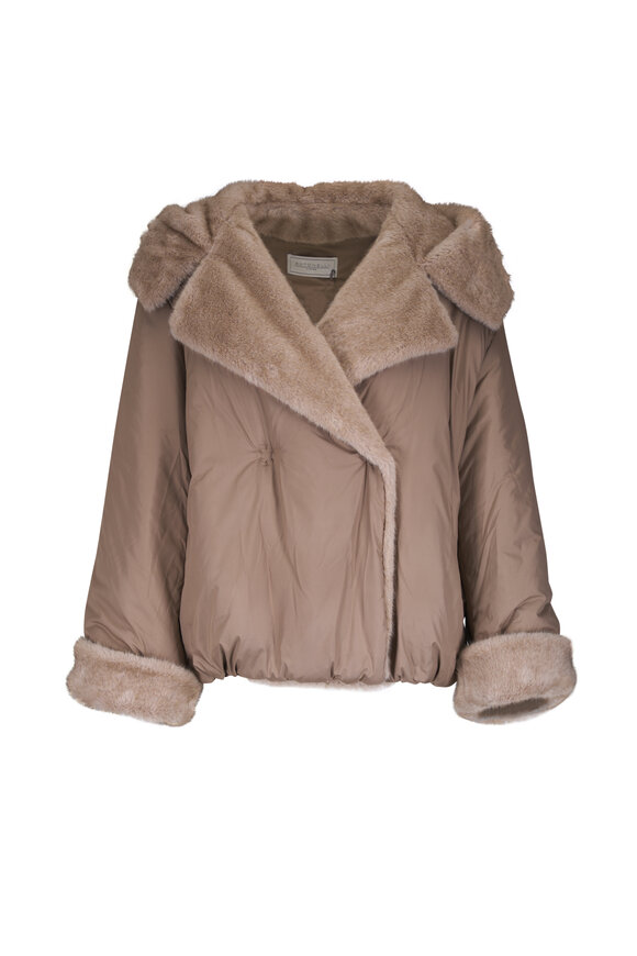Antonelli Gin Brown Faux Trim Nylon Jacket - view 1