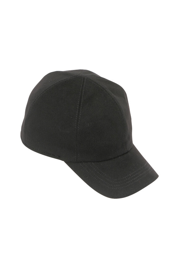 Wigens Black Loro Piana Wool Storm System Cap