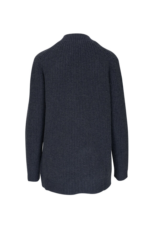 Michael Kors Collection - Shaker Indigo Mélange Cashmere Cardigan 