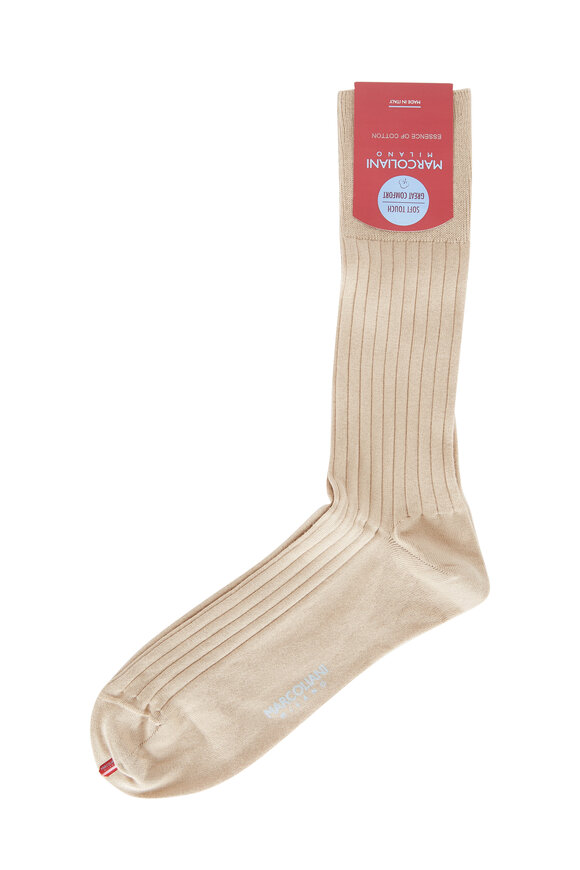 Marcoliani Khaki Ribbed Socks