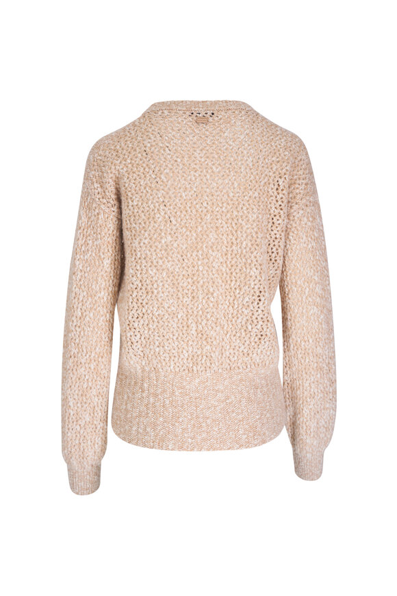 Agnona - Dune Perforated Cashmere & Wool Crewneck Sweater 