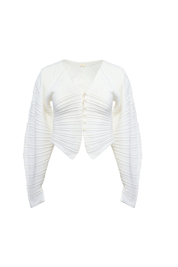 Cult Gaia Blair Off White Knit Cardigan