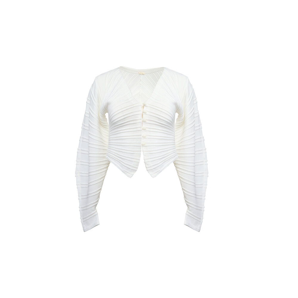 Cult Gaia Blair Off White Knit Cardigan Mitchell Stores