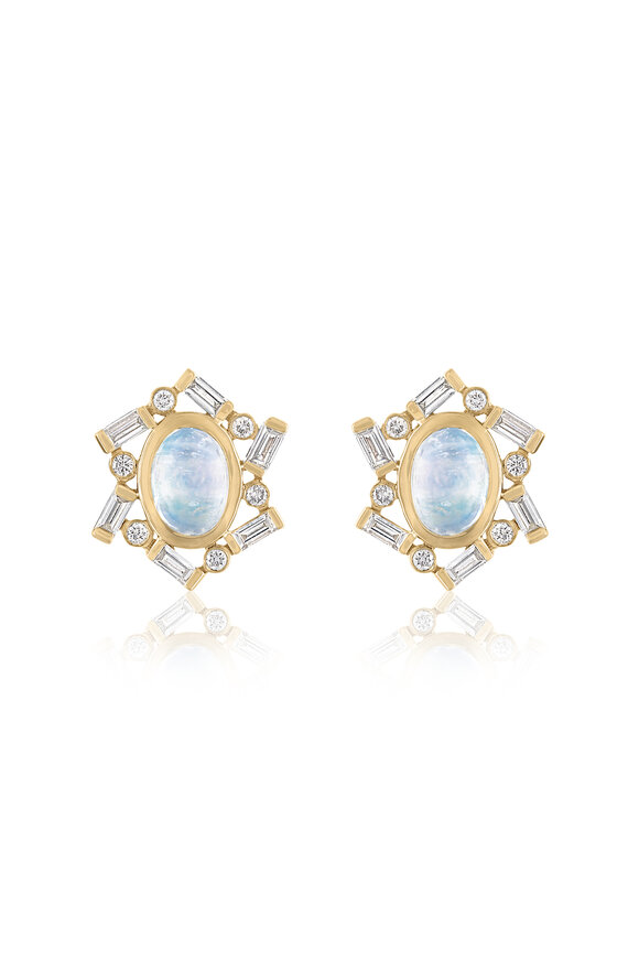 Loriann 14k Yellow Gold Jubilee Moonstone Earring