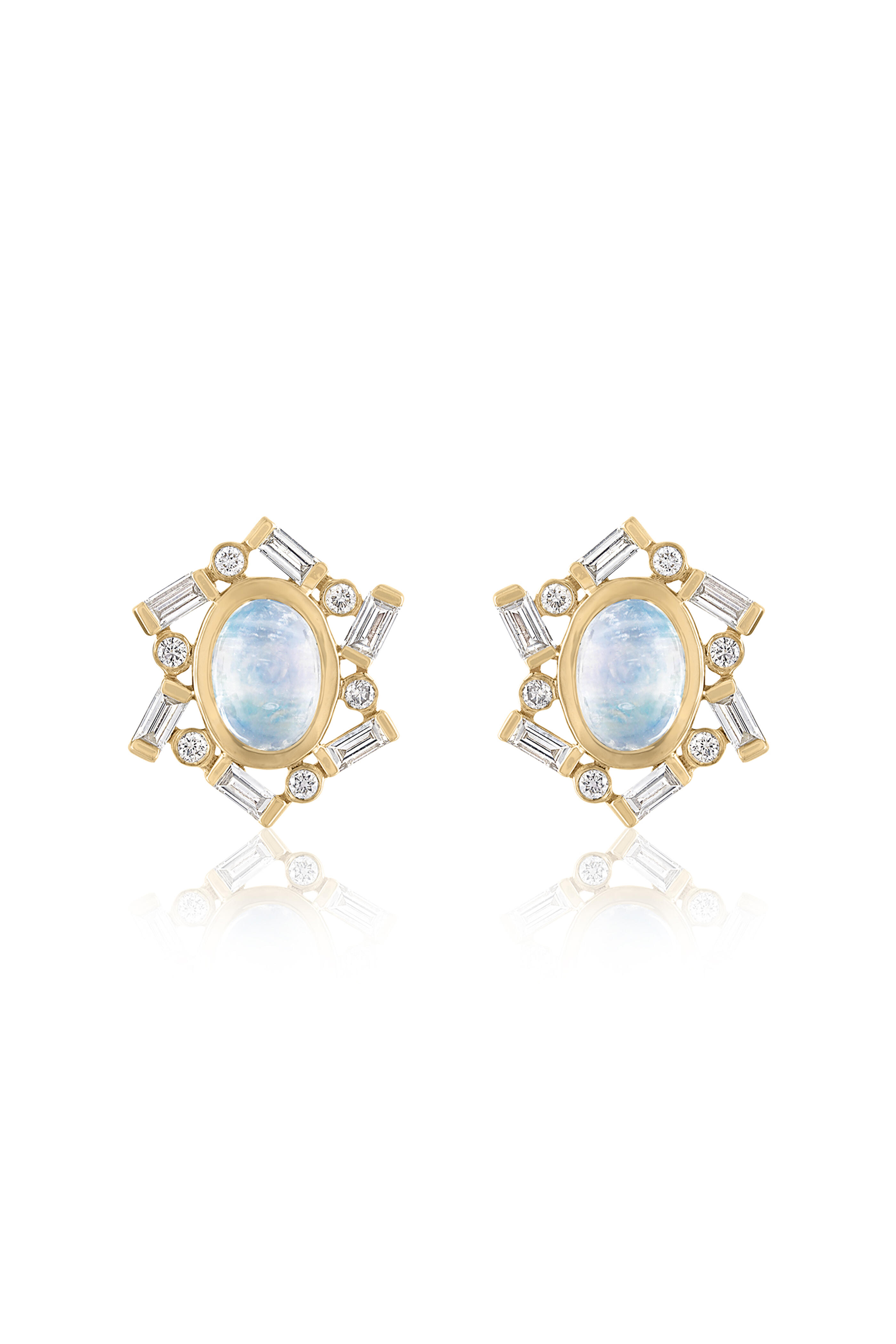 Loriann - 14k Yellow Gold Jubilee Moonstone Earring