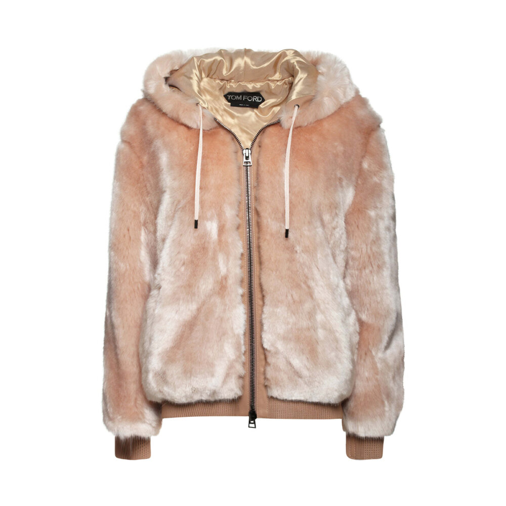 Tom Ford Honey Nude Faux Fur Zip Hoodie Mitchell Stores