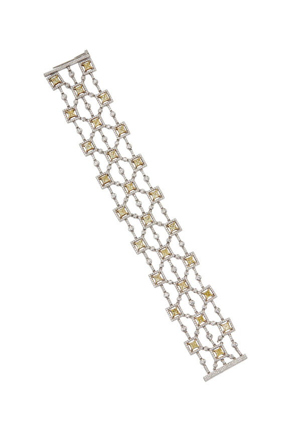 Kathleen Dughi - White Gold Fancy Yellow & White Diamond Bracelet