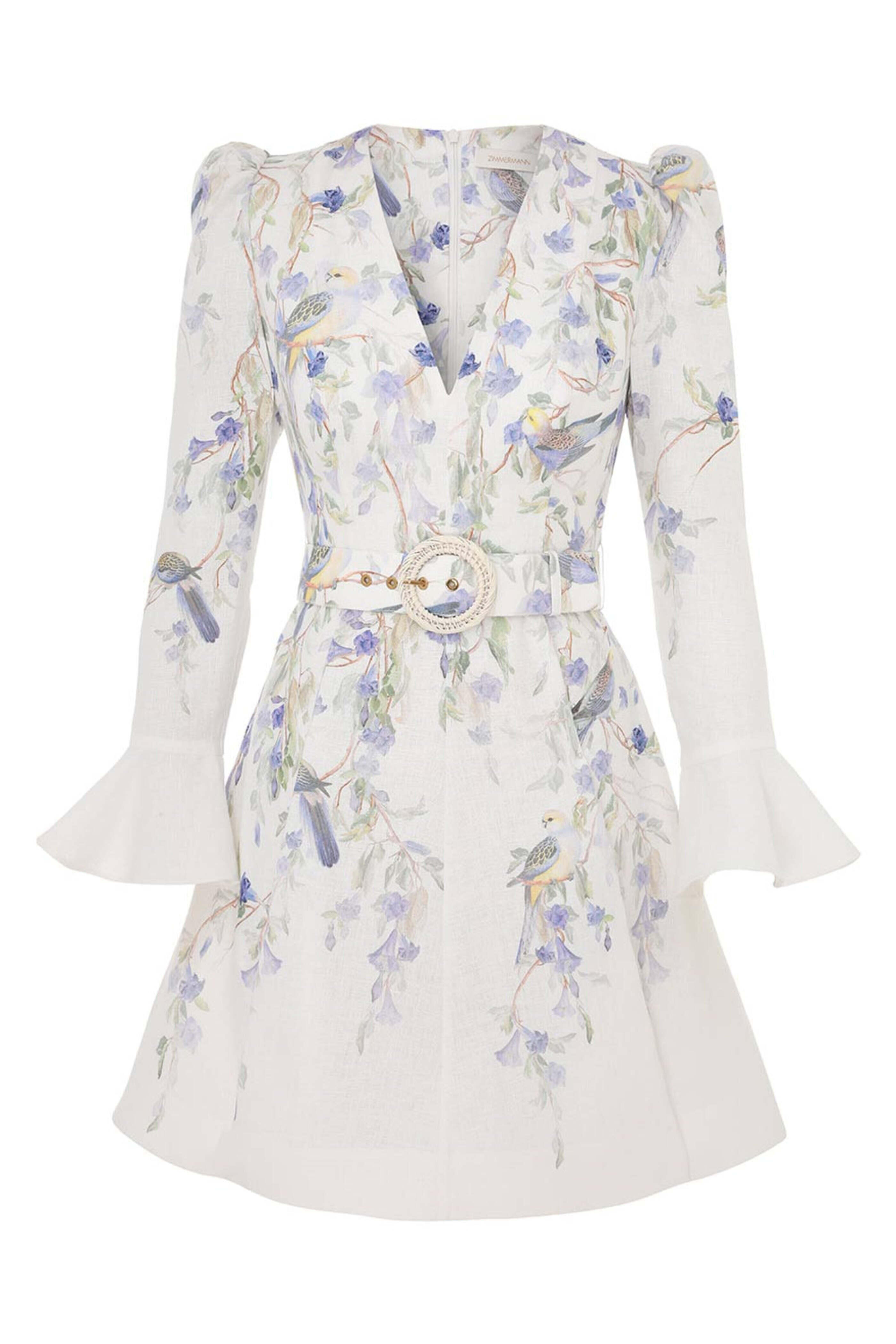 Zimmermann - Blue Birds Natura Mini Dress