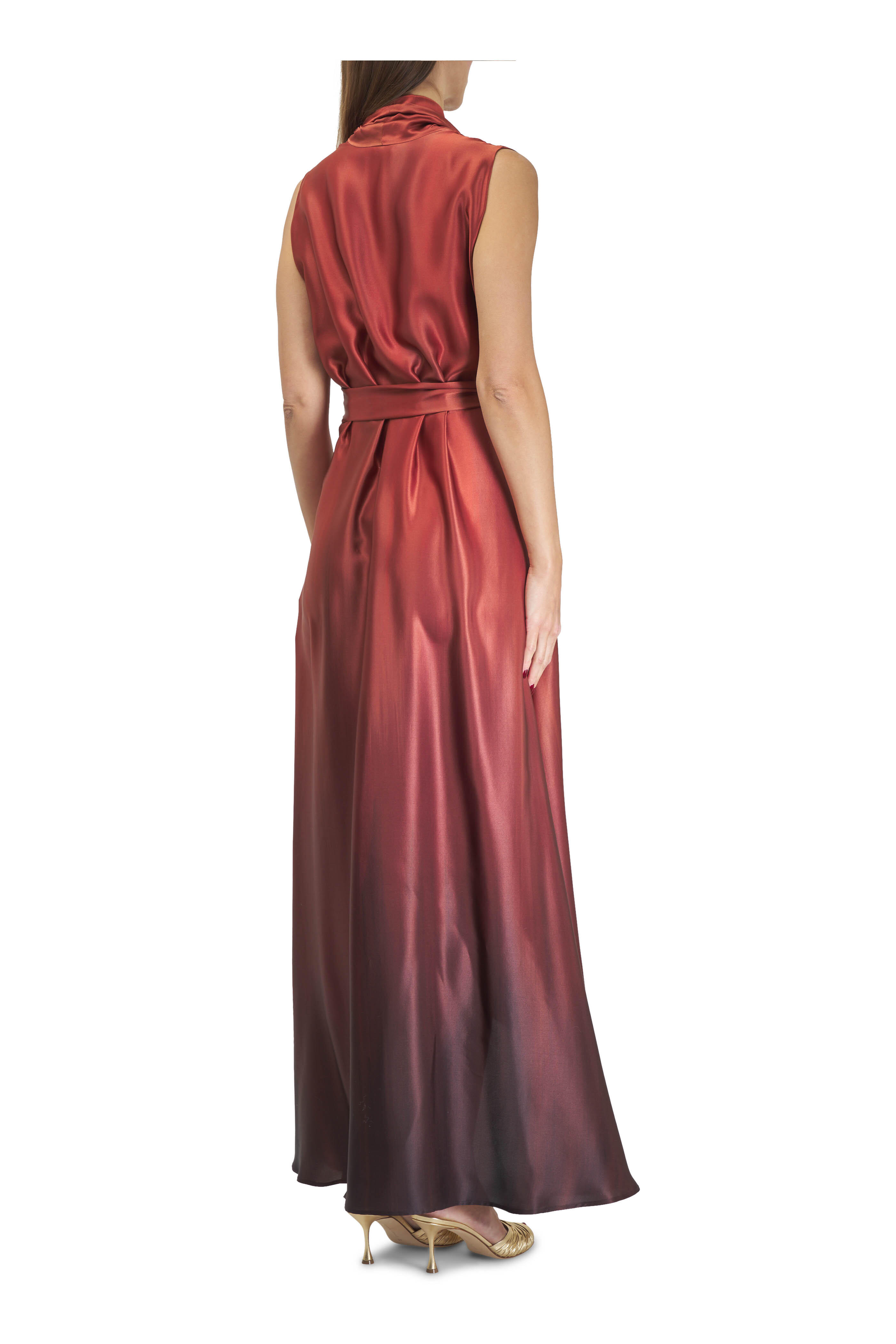 Kiton - Ombre Cherry Sleeveless Silk Dress