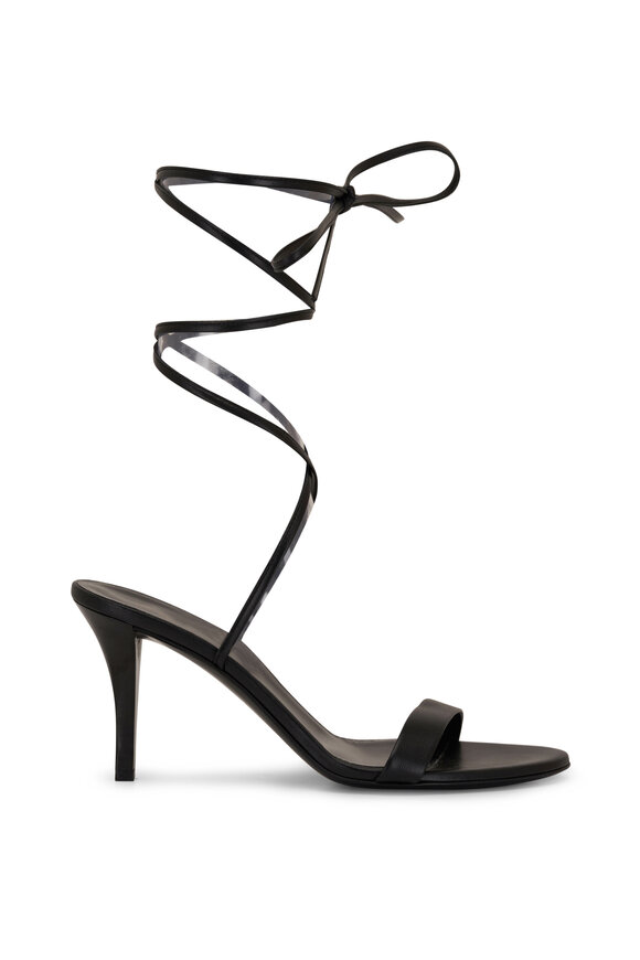 The Row - Maud Black Leather Lace-Up Sandal, 80mm