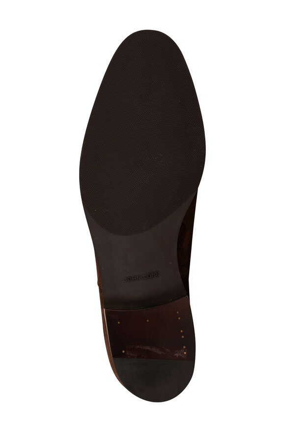 John Lobb - Bristol Dark Brown Suede Dress Shoe 