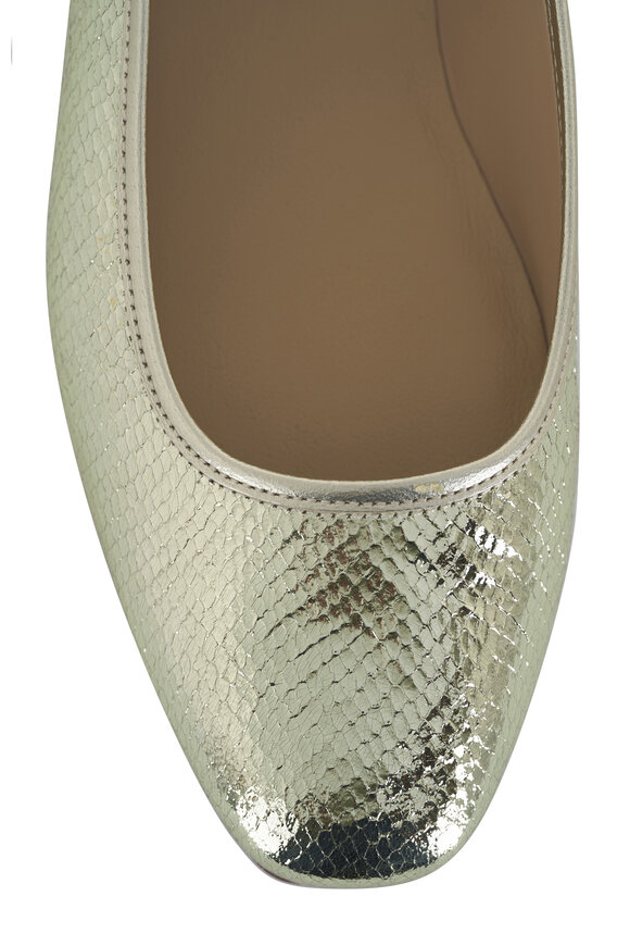 Veronica Beard - Ellie Platinum Metallic Leather Flat