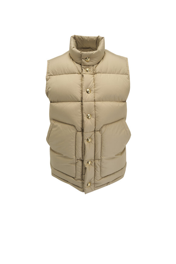 Nili Lotan Elbert Khaki Down Puffer Vest 