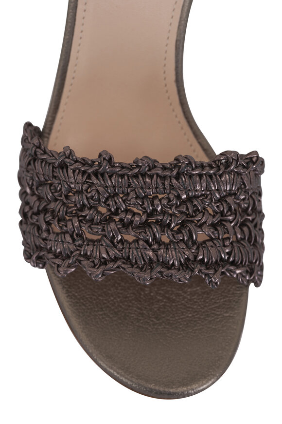 AGL - Crochet Pebble Leather Ankle Strap Sandal, 50mm