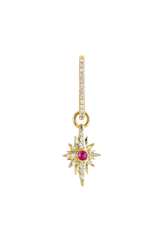 Three Stories Small Pink Sapphire Shooting Star Charm