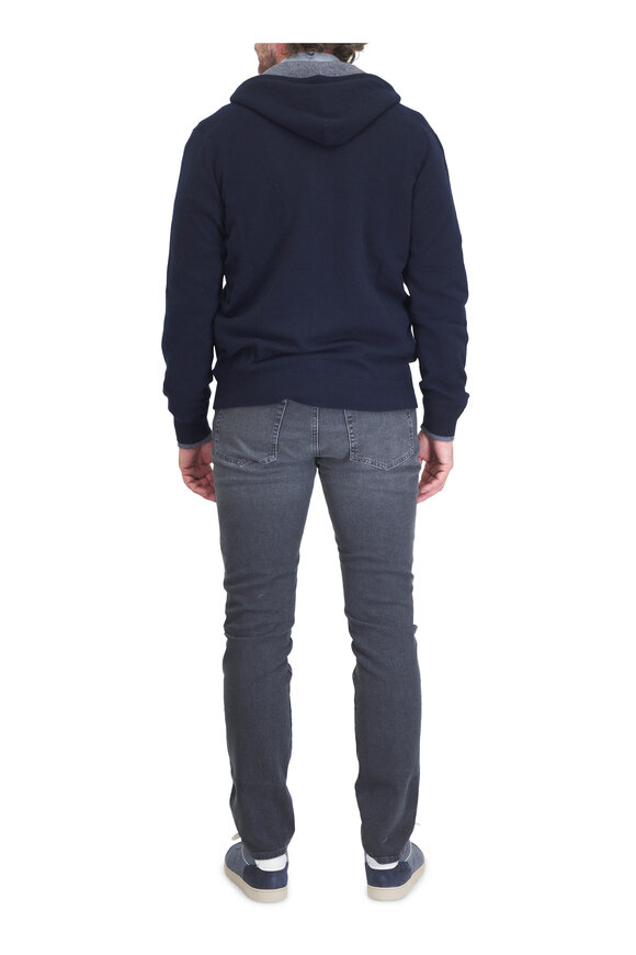 Barmas Navy Blue Stretch Cotton & Cashmere Corduroy Pant - view 3