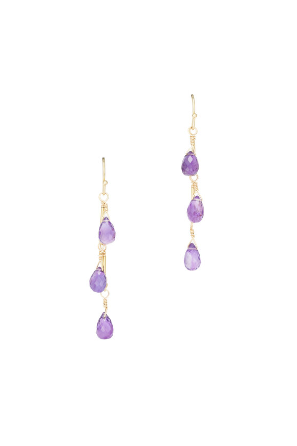 Cristina V. Amethyst Brio Bar Earrings - view 1