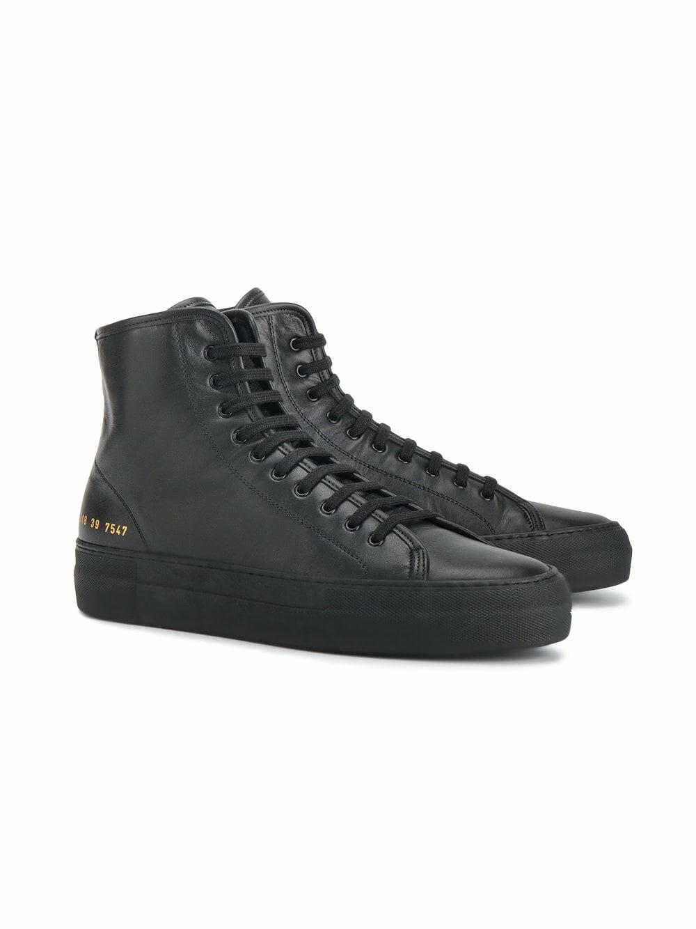 Woman by Common Projects - Women's Tournament High Super Black Hi-Top Sneaker