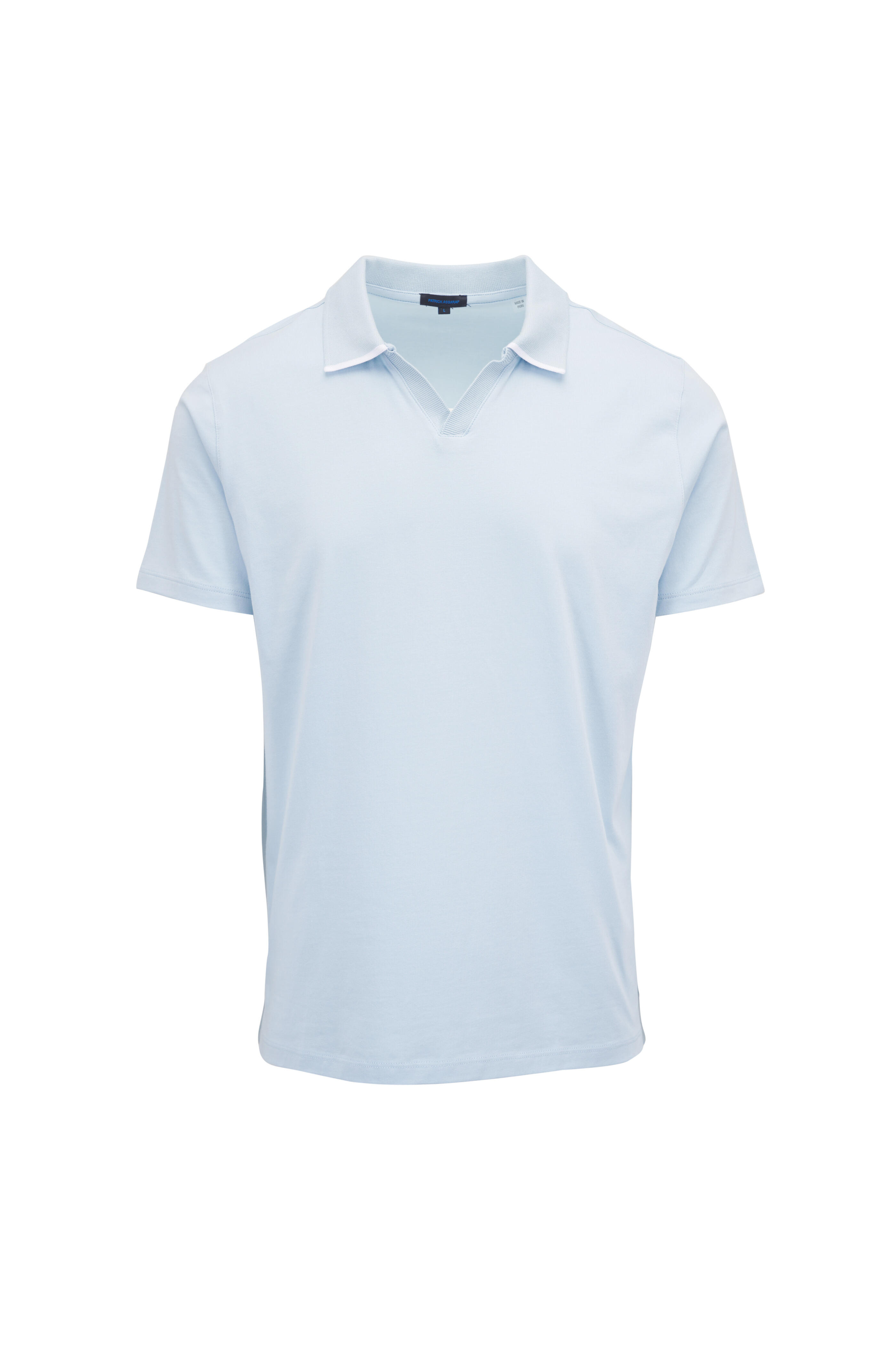 Patrick Assaraf - Light Blue & White Tipped Cotton Polo