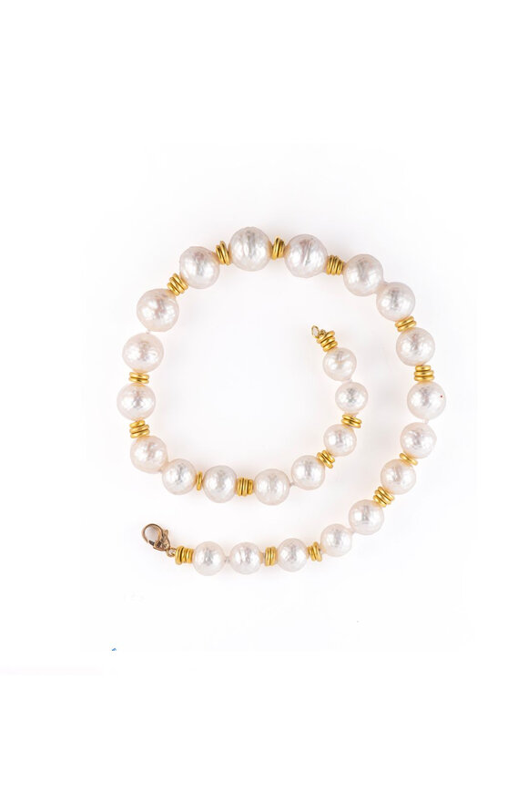 Sylva & Cie South Sea Pearl Beaded Necklace