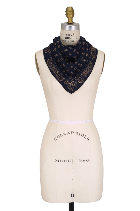 Guest in Residence The Wild Rag Navy & Beige Bandana Scarf - view 1
