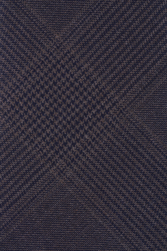 Brioni Brown Prince Of Wales 150's Wool Necktie - view 2