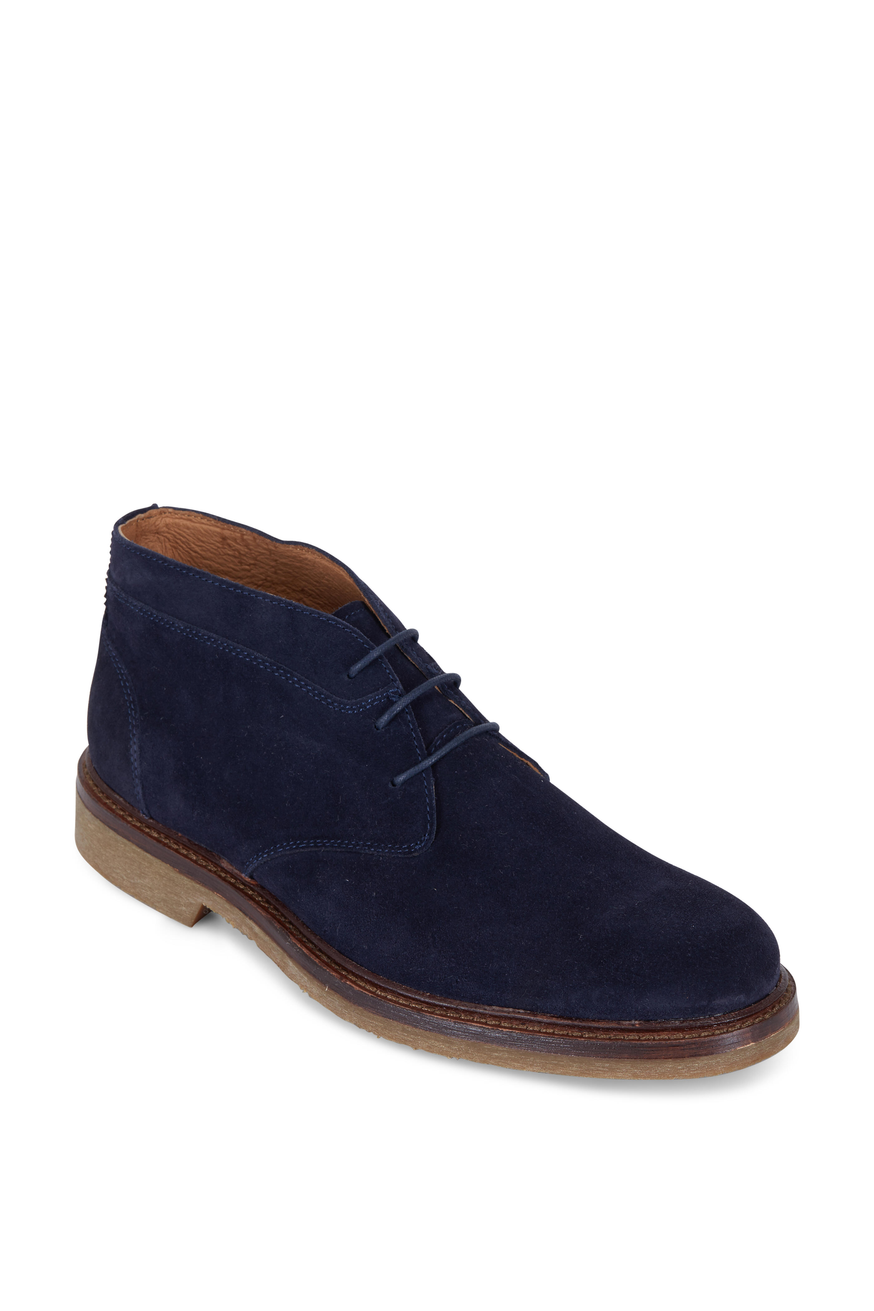 Trask Colton Navy Blue Water Resistant Suede Chukka Boot