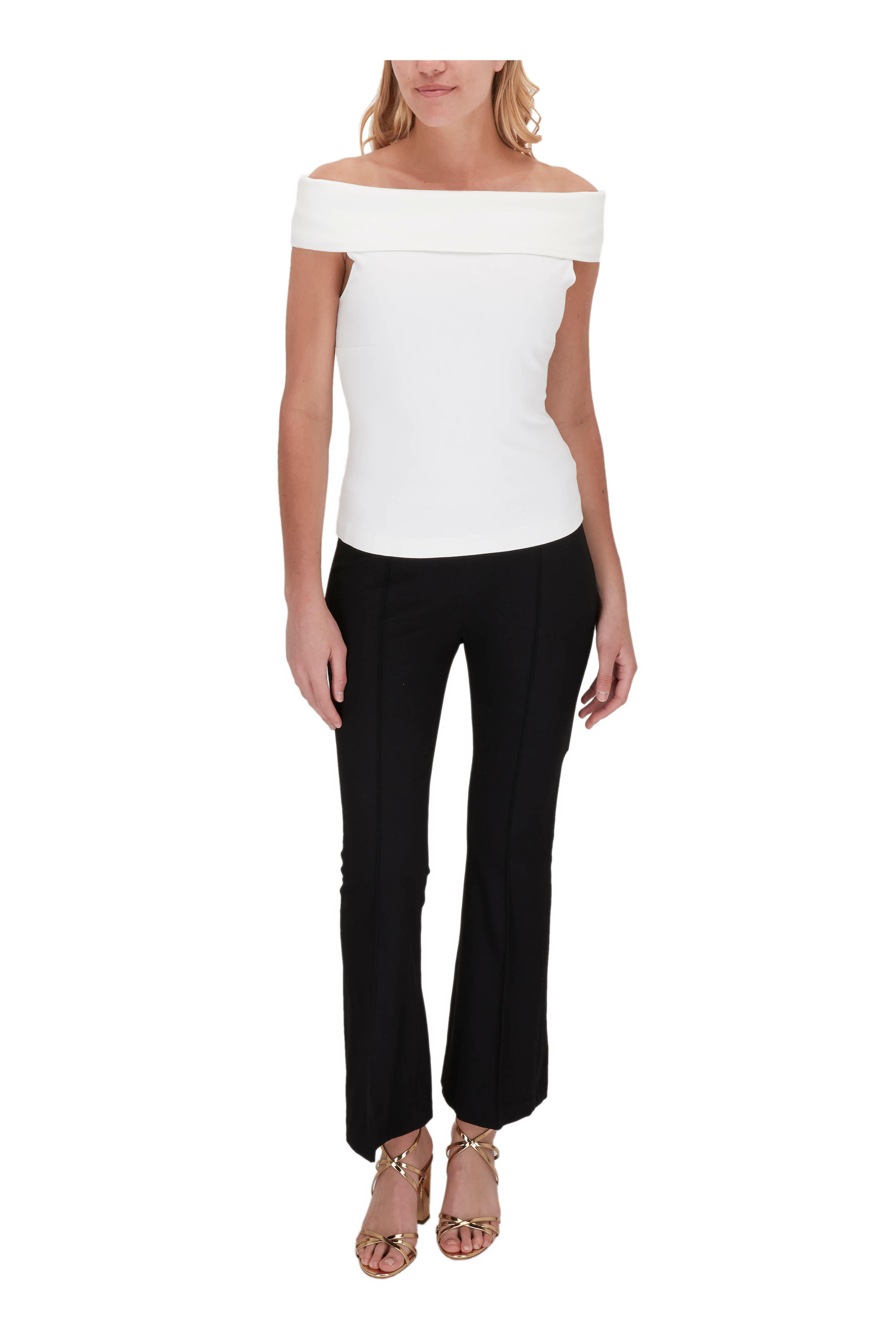 Rosetta Getty - White Off-The-Shoulder Knit Top