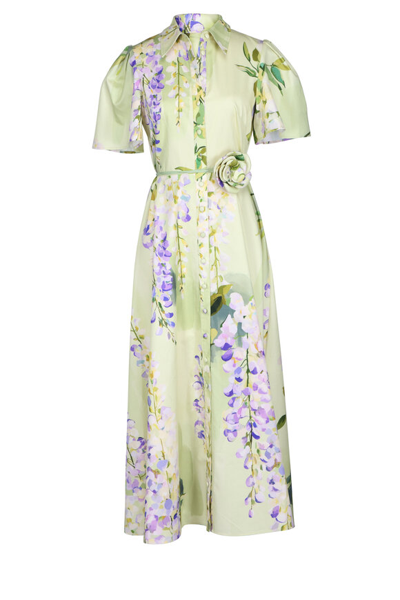 Leo Lin Bianca Wisteria Print Midi Dress