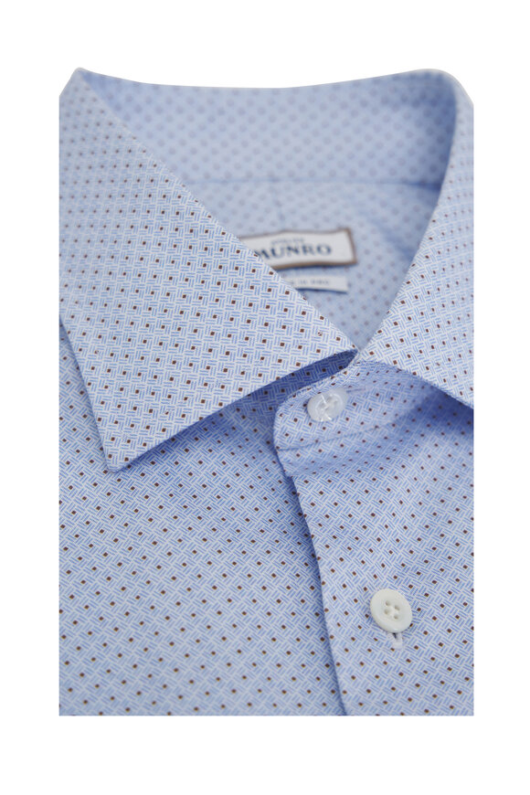 Atelier Munro - Light Blue Geometric Print Dress Shirt