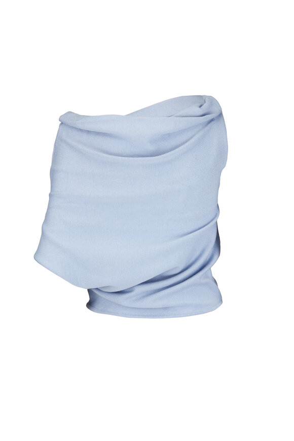 Staud Mabel Light Blue Off-The-Shoulder Sweater - view 2